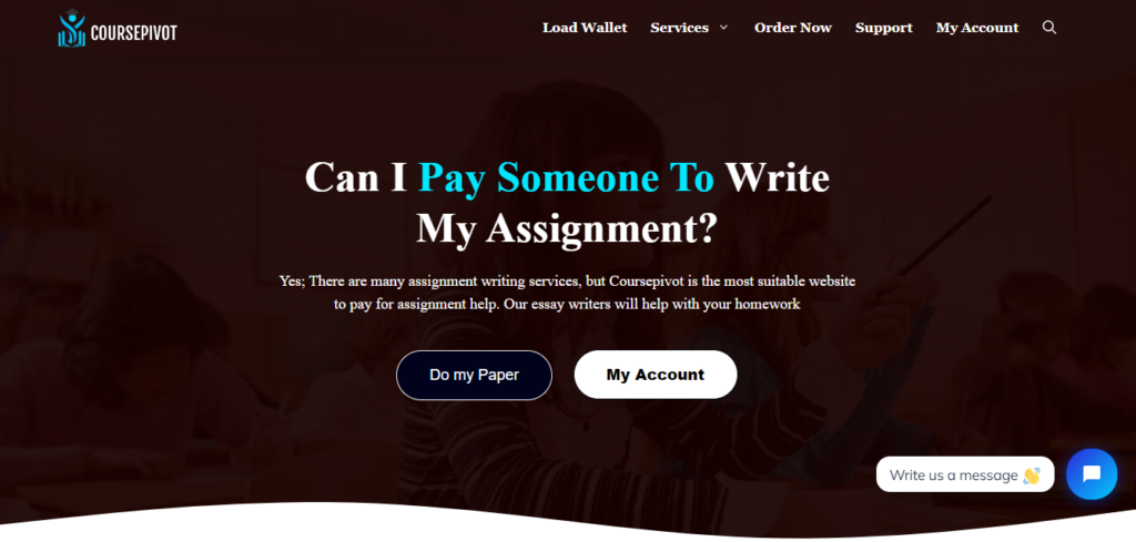 Coursepivot assignment writing service image for coursepivot.com homepage screenshot